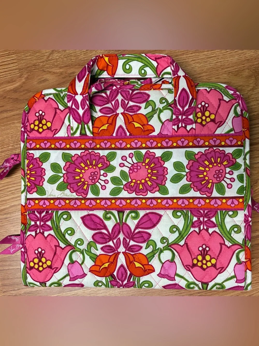 Vera Bradley Tutti Frutti Hanging Travel Organizer Cosmetic Bag Pink Floral